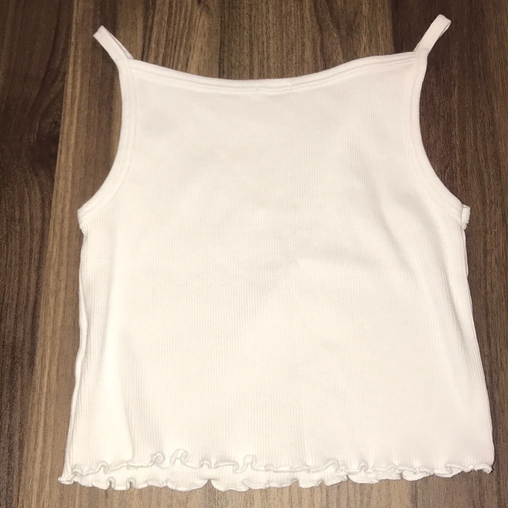 brandy melville white ruffle top - Picture 3 of 3